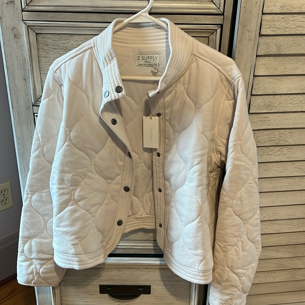 Z Supply redwood white quilted jacket